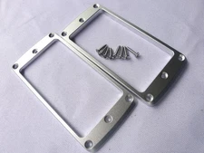 Pair Neck&Bridge Aluminum Humbucker Pickup Rings Flat Bottom.CNC,Silver