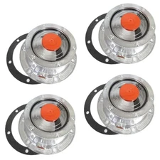 4 x Torque Trailer Hub Cap w/ Oil Port & Side Fill Plug Replaces Stemco 343-4009