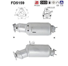 AS DPF Rußpartikelfilter Dieselpartikelfilter FD5159 Cordierit für SEAT EXEO ST