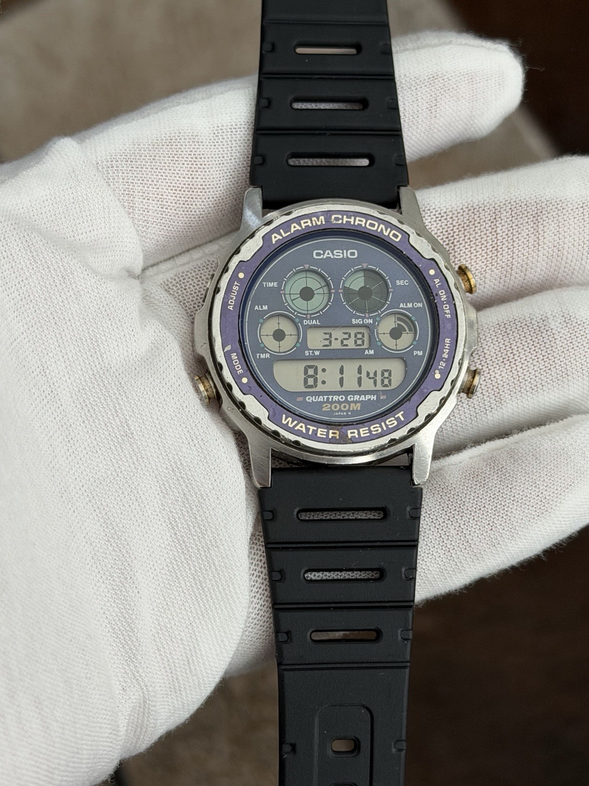 Rare Vintage Casio DW-7300 Quattro Graph Men’s Digital Sports Watch JDM 1980s