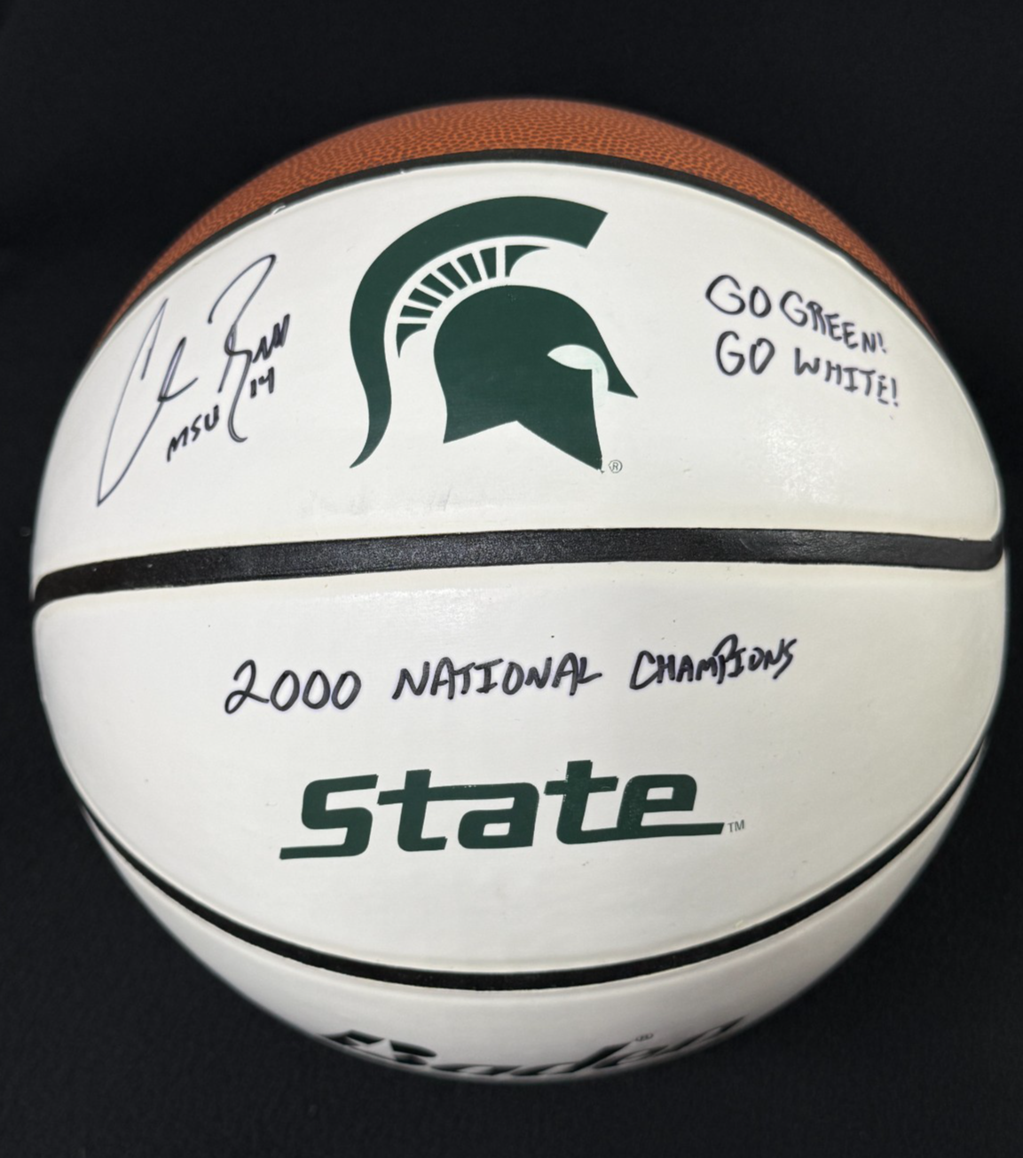 Charlie Bell Autographed Signed Michigan State Spartans Triple Inscribed Basketball JSA COA 
