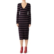 The Fifth Label Gravitation Stripe Long Sleeves V-neck Knit Dress Size M