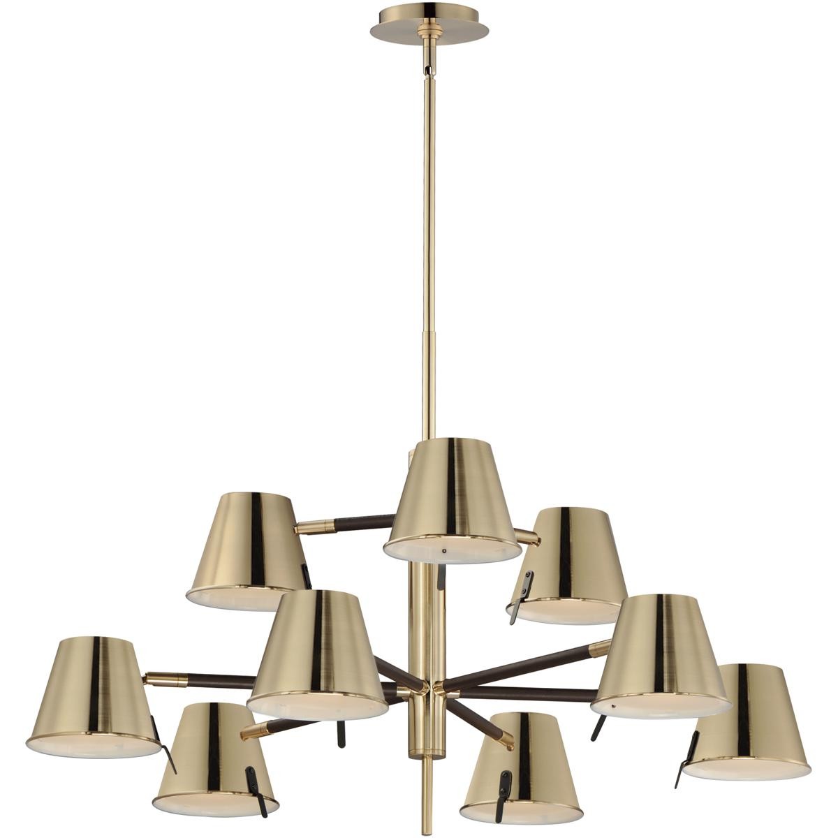 Maxim Lighting 25179DBZHR Carlo Chandelier Dark Bronze/Leather/Heritage Brass