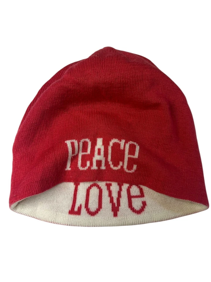 Jonathan Adler Peace Love Reversible Rosa Invierno Gorro Talla Única Sombrero Foto 2 de 4