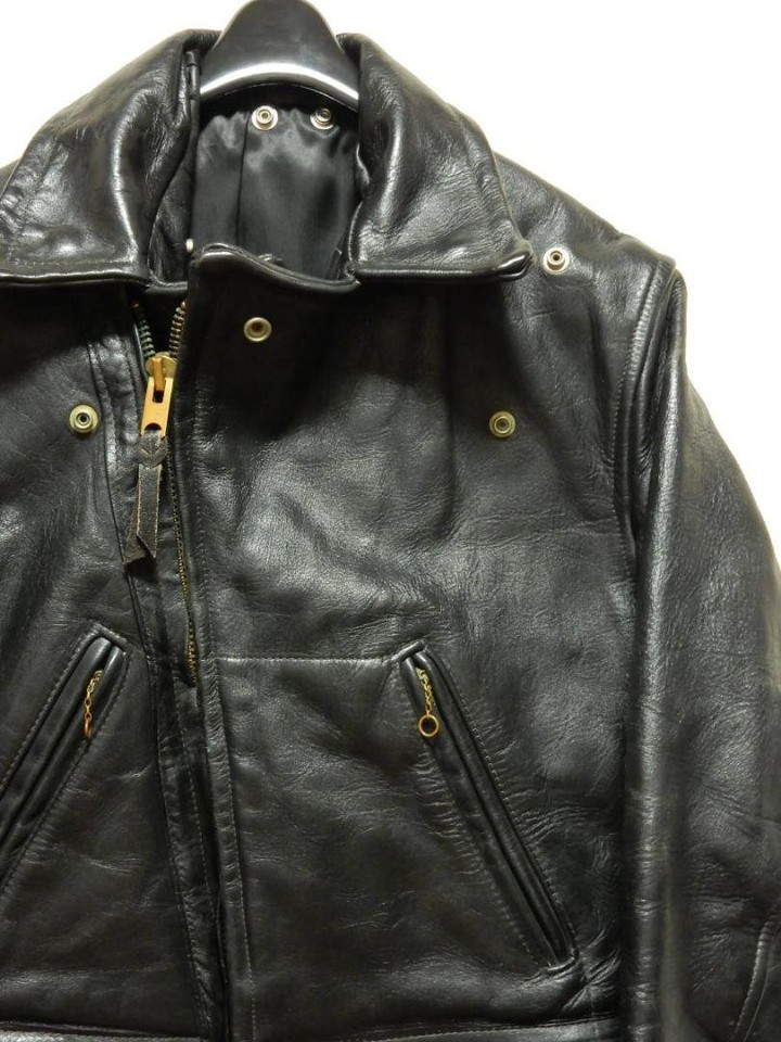 Cal Leather Horsehide CHP Policeman Black Rider Jacket 36R 1960s Super ...