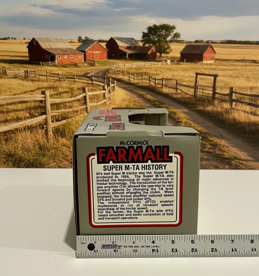 ERTL 1991, McCormick Farmall, Super M-TA, No. 445, escala 1:16, diecast, nuevo en caja Foto 4 de 4