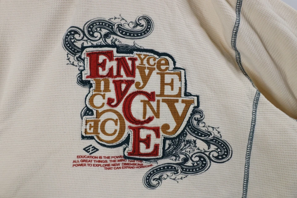 Camiseta De Colección Y2K Enyce Para Hombres 3XL Deletrear Tribal Térmica Tejida Gofre Manga Larga Foto 4 de 4