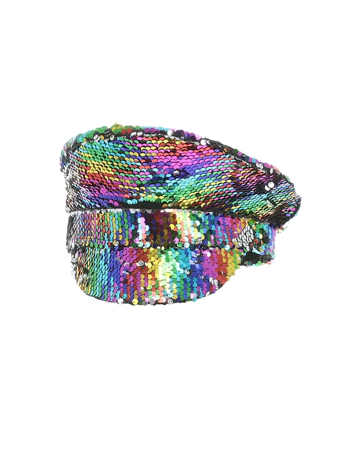 Smiffys Pailletten Kapitänsmütze Deluxe Pride Karneval Hut Mütze Bunt - Bild 1 von 1