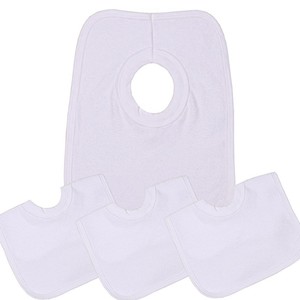 white dribble bibs