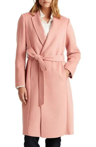 NWT LAUREN RALPH LAUREN Double Face Wool Blend Wrap Coat, Large, MSRP $390 - Picture 1 of 11