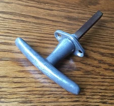 1920s T~SHAPED HANDLE vtg antique exterior non locking door deck