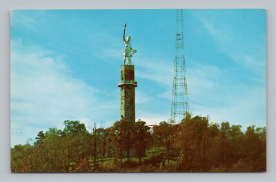 Postcard Vulcan Atop Red Mountain Overlooking Birmingham Alabama