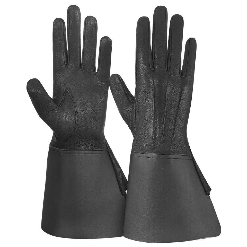 Leather Long Cuff Bearers Gauntlets Piper Drummer Band Gloves Multiple colors - Image 3 of 4