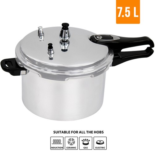 3/6/7 Litre Home Dual Handle aluminum Pressure Cooker Kitchen Catering Cookware - Picture 22 of 31