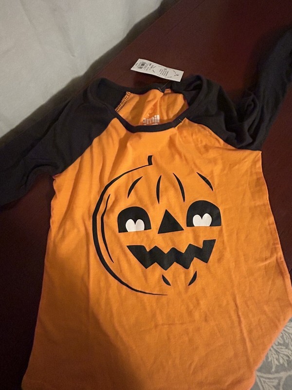 Girls NWT KOHLS Halloween Family Fun Long Sleeve Size (S 6-6X) Pumpkin Face