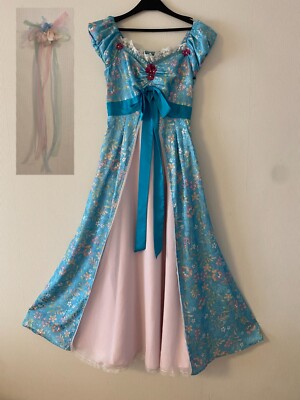 blue dress for baby girl Enchanted Giselle Dress Giselle Floral Dress Costume – Lydiacosplay main image 1