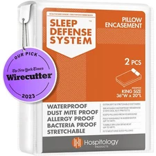 Pillow Encasement- Zippered Bed Bug Dust Mite Proof Hypoallergenic - Sleep De...