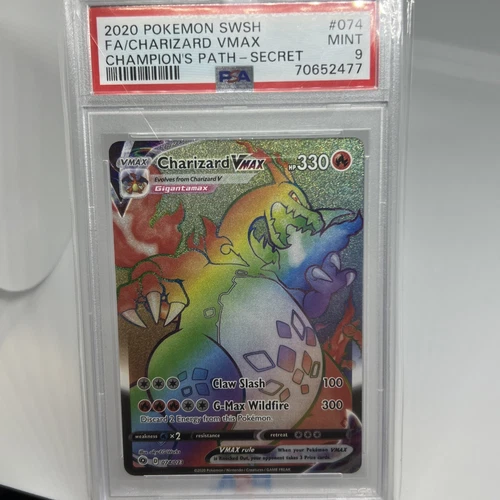 PSA 9 MINT Charizard VMAX 074/073 Champion’s Path Secret Rare Holo Pokemon Card