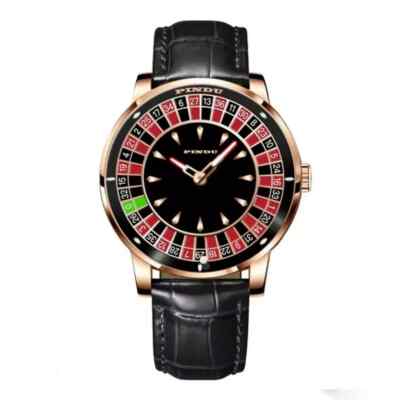 2024 PINDU Luxury Men's Automatic Watch 5ATM Casino Tourbillon Rotating Roulette