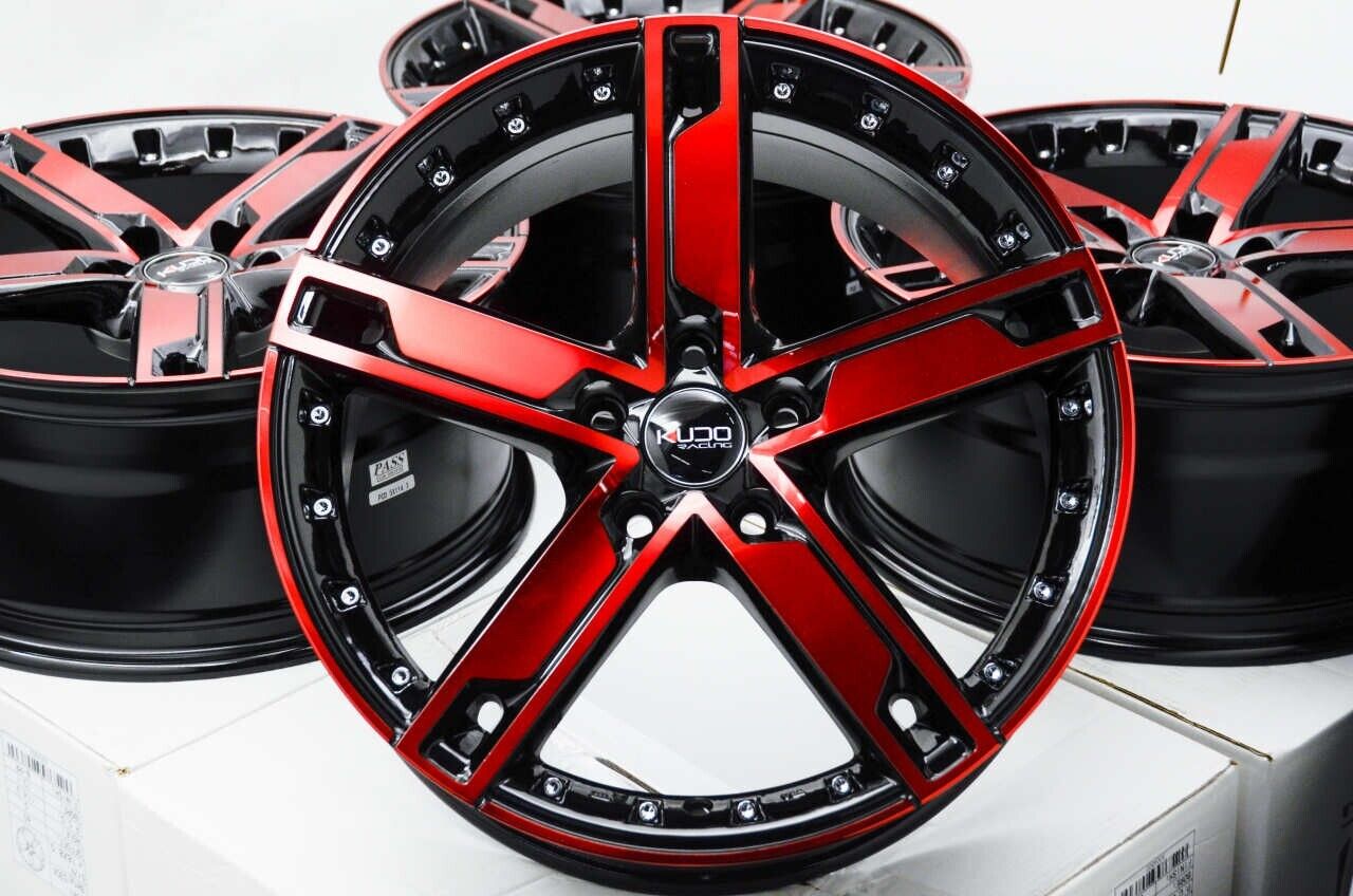 18&#034; Wheels Black Red Rims 5x114.3 Honda Civic Nissan Sentra Maxima Veloster |