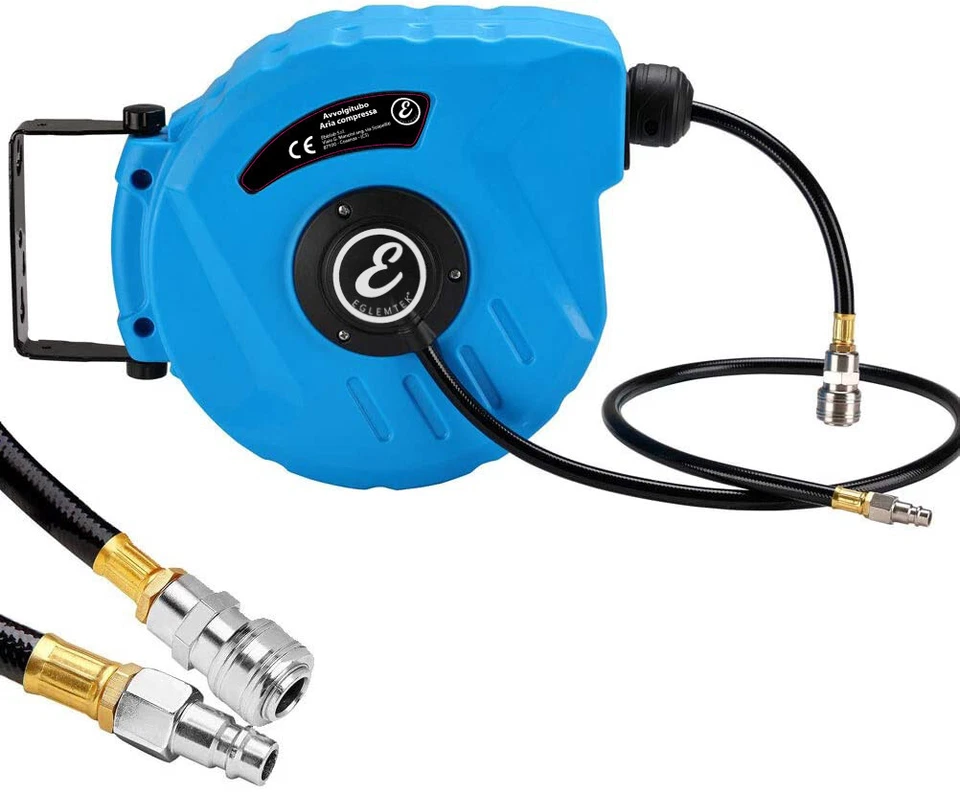 Avvolgitubo aria compressa tubo da 10 metri professionale per attacco a muro - Immagine 4 di 4