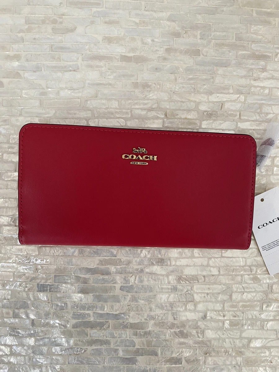 Coach refined calf leather skinny wallet Clearance