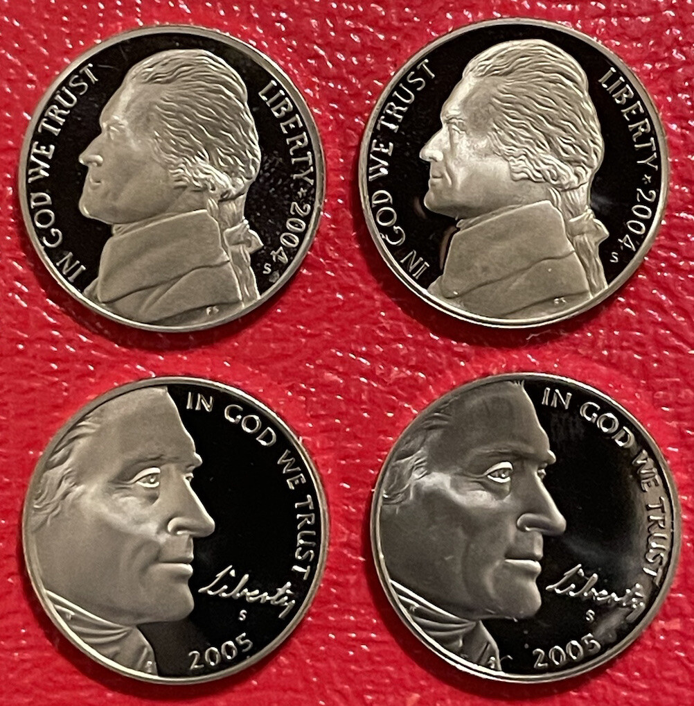 2004 - 2005 S Jefferson Nickel Proof Westward Journey 4 Coin Run