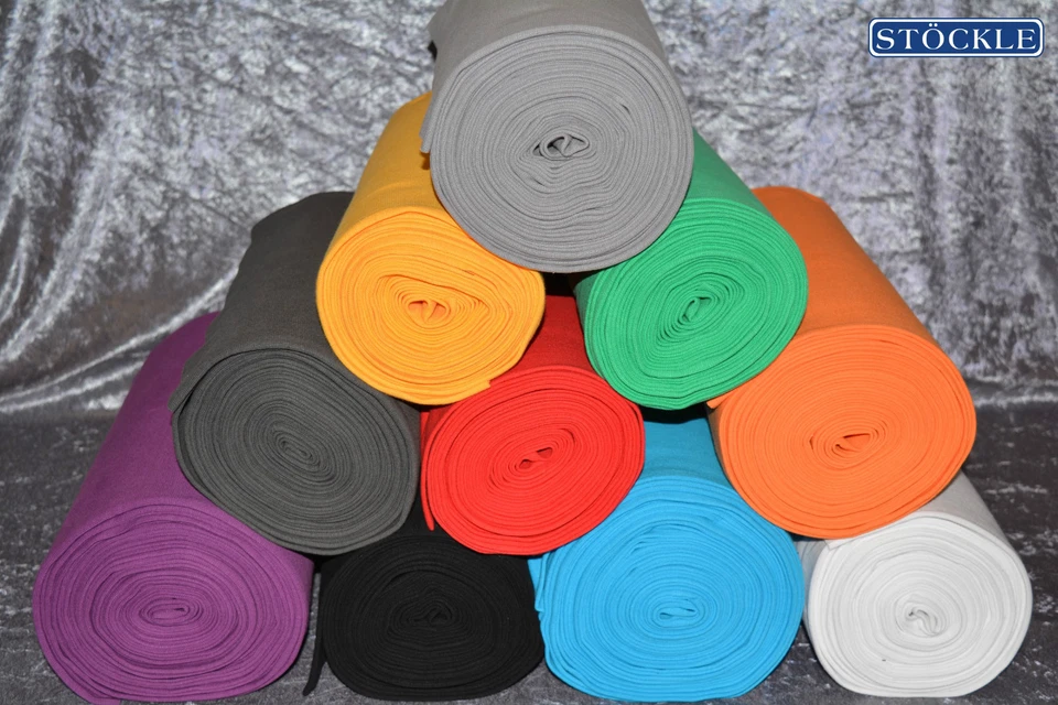 Bündchenstoff 35 cm breit Schlauchware Bündchenware Meterware mtr. € 9,80