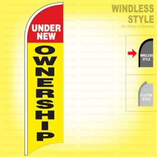UNDER NEW OWNERSHIP - Windless Swooper Flag 2.5x11.5 ft Feather Banner Sign yb