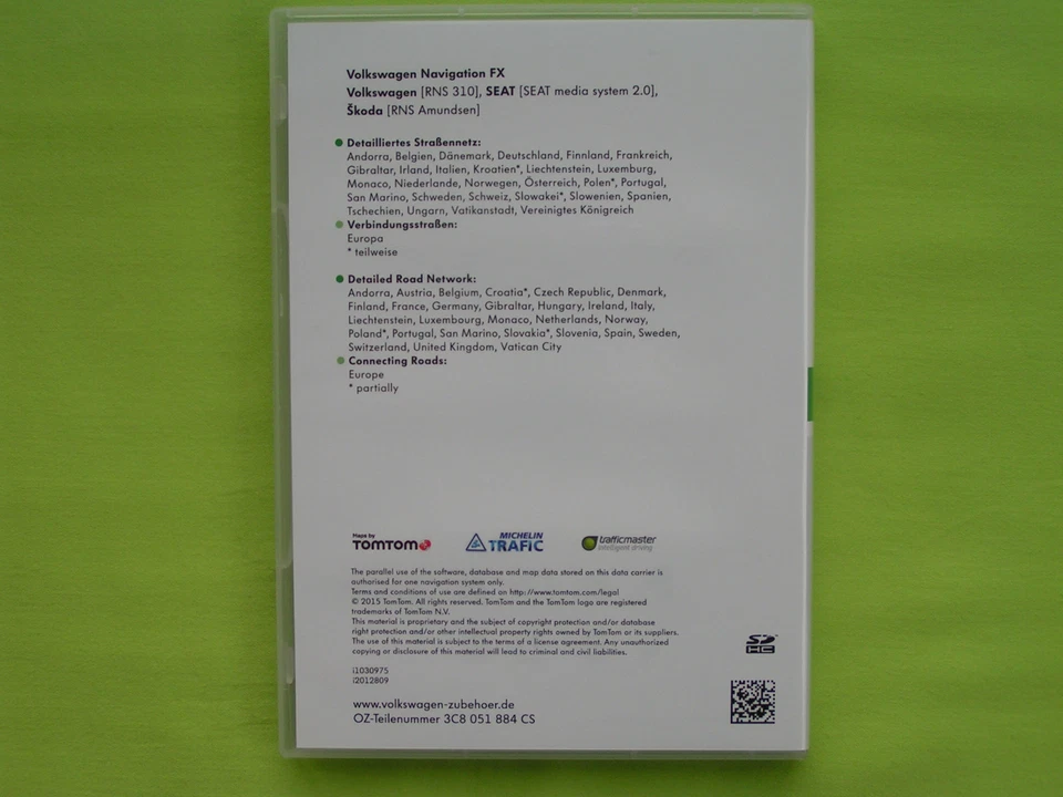 SD CARD NAVIGATION FX EUROPA 2016 V8 VW RNS 310 PASSAT GOLF CADDY EOS SKODA SEAT - Bild 2 von 4