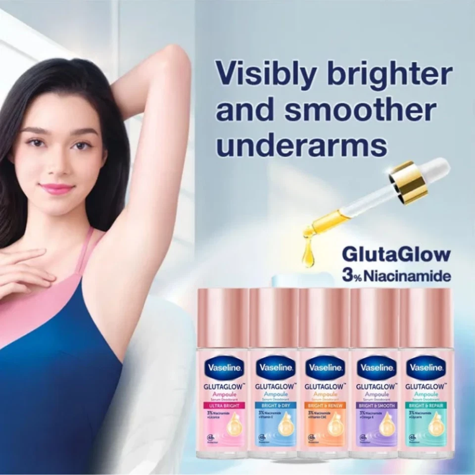 2X Vaseline Roll-On Serum GlutaGlow Ampoule Deodorant Ultra Bright 45ml - Image 4 of 4