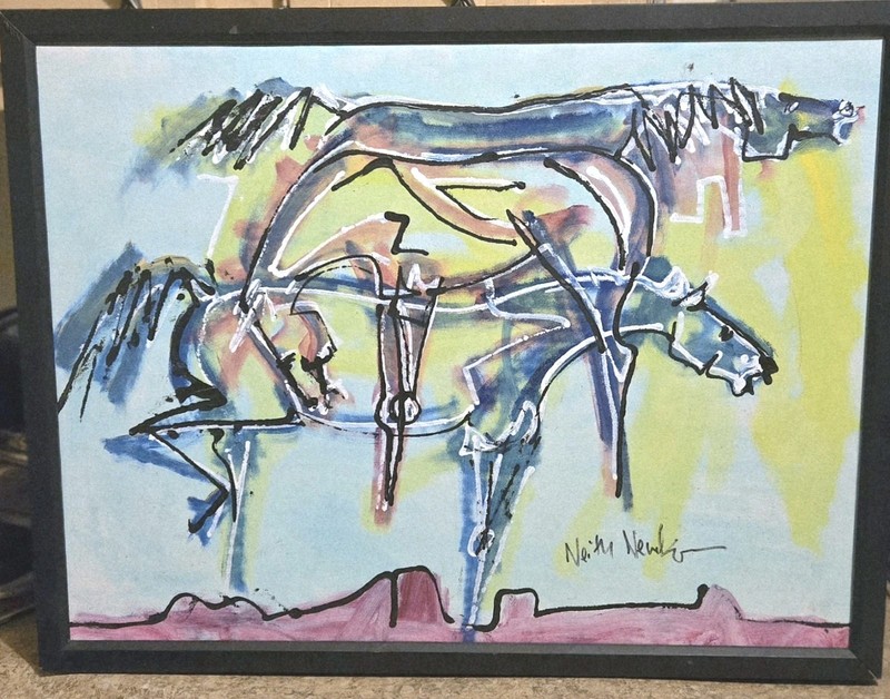 Neith Nevelson Original Painting Wild Horses - American Artist 1946-2023
