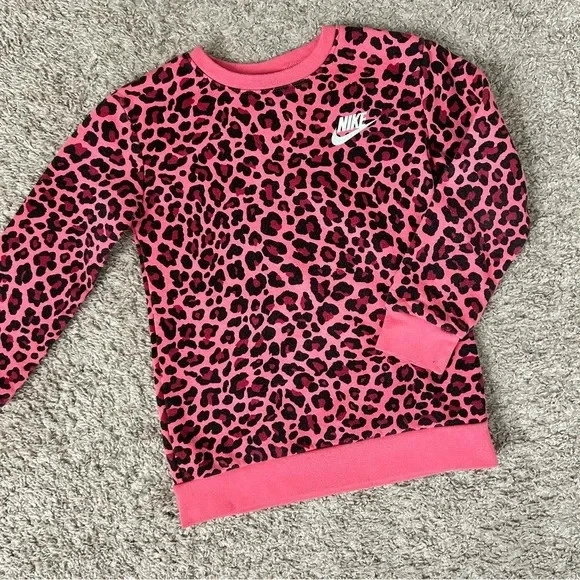 Sudadera Nike Rosa Estampado Guepardo Talla I: M I EXCELENTE Estado Foto 2 de 4