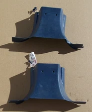 92-96 FORD F250 F350 CREW CAB MIDDLE B PILLAR LOWER TRIMS BLUE PAIR + PINS OEM