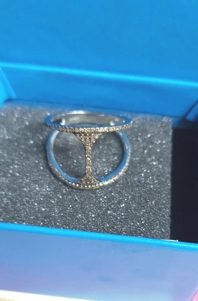 Anillo puente diamantes color 0,40 quilates rarezas champán/diamante talla 9 Foto 4 de 4