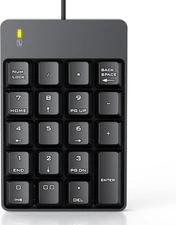 Wired Number Pad, USB Numeric Keypad 19 Key Number Keypad Keyboard for Laptop PC