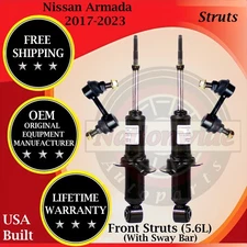 Monroe OEM Front Struts W/ Sway Bar For 2017-2023 Nissan Armada Lifetime Warran.