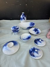 RARE Antique Fukagawa Japan Porcelain 11-Piece Set Maple Berry Mix Match Dishes