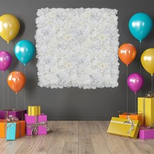 6Pcs Artificial Flower Wall Panels Floral Silk Rose Wall Wedding Backdrop Decor