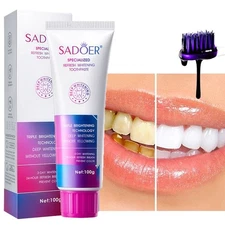 100g Purple Intensive Whitening Toothpaste - Fresh Breath Teeth Cleaning Natural