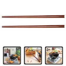 2 Pairs of Anti-slip Cooking Chopsticks Wooden Long Chopsticks Hot Pot