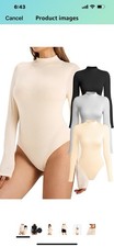 Bodysuits for Women Long Sleeve 2Pack, Body Suit Mock Turtle Neck, Womens Bodys