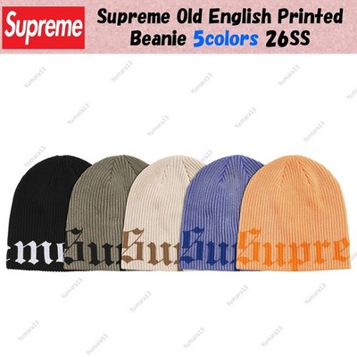 Supreme Old English Printed Beanie 5colors 26SS | eBay