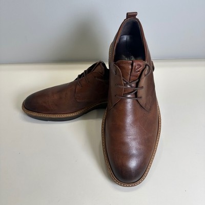 ECCO ST.1 Hybrid Lite Mens Brown Leather Plain Toe Derby Shoes Business Casual