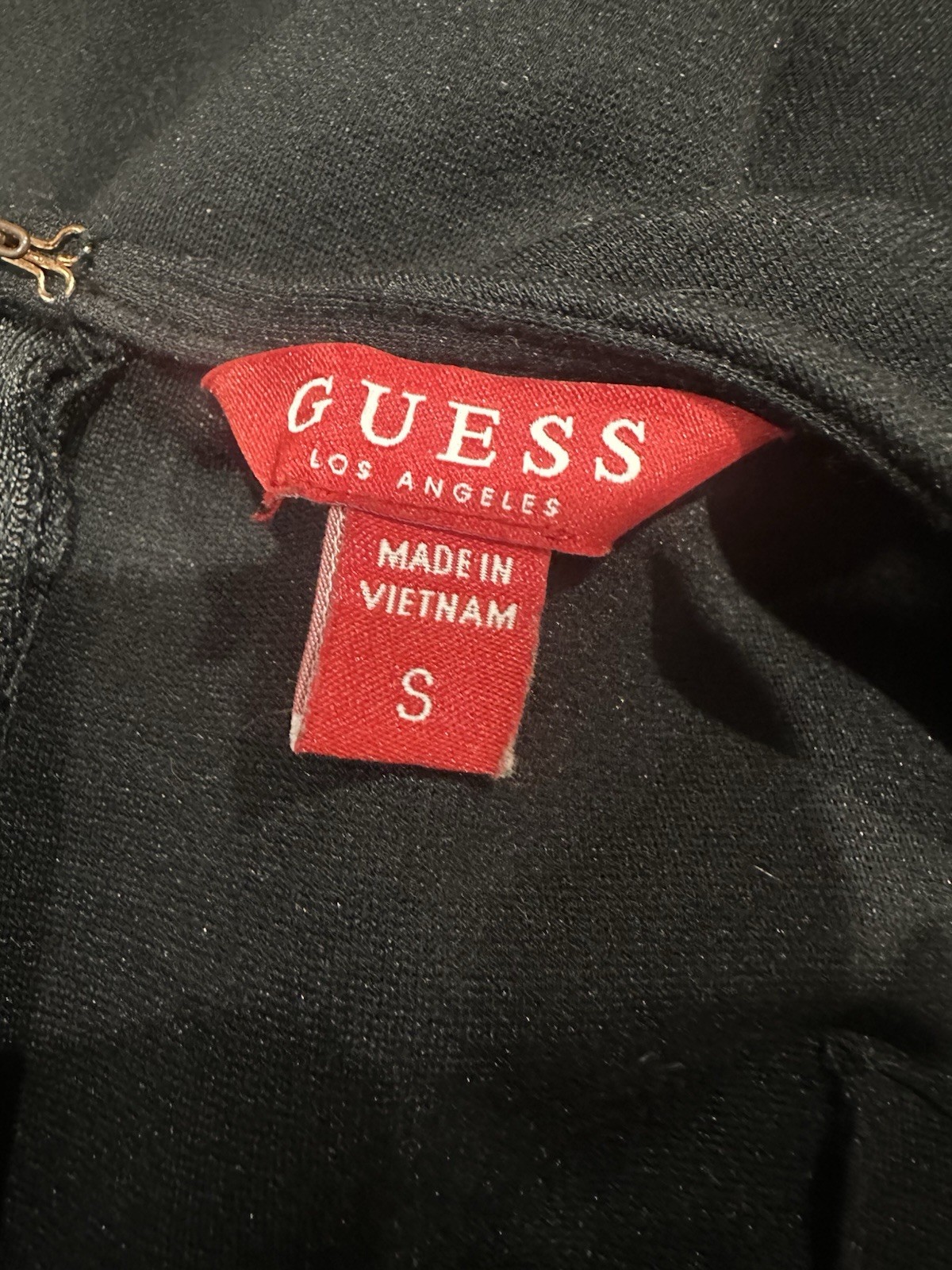 GUESS Black Bodycon Mini Dress – Size S – Scoop Neck Lace-Up Front Stretch image 3