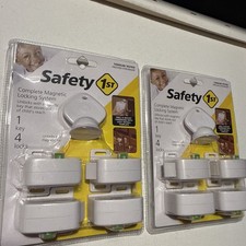 2 Safety First Magnetic Locking System For Cabinet Doors 4 Locks/1 Key