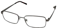 Jones New York Gunmetal Mens Metal Rectangle Eyewear Frame, VJOM371 58mm