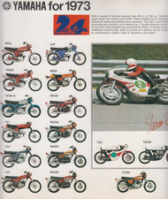 Motorcycle 1973 Yamaha range FS1 RD 125 250 350 TD3 MX 360 TX750  sale brochure