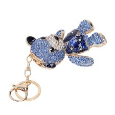 Bear Keychain With Rhinestone Cute For Birthday/Festival Blue 