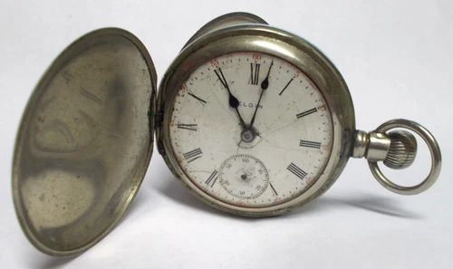Antique 1911 Elgin 18s 15 Jewel Silverode Pocket Watch, Not Running